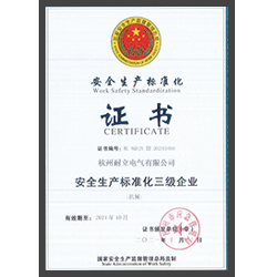 安全生產(chǎn)標準化證書